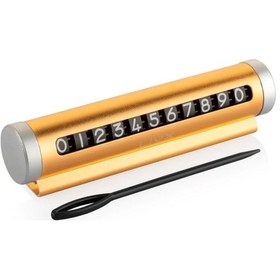 Resim Livx Alüminyum Kasa Çevirmeli Araç Park Telefon Numaratör Gold 