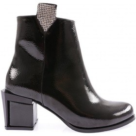 Resim Dgn 770-22k Kadin Fermuar Detayli Topuklu Bot 770-1922-R1645 Siyah Rugan 