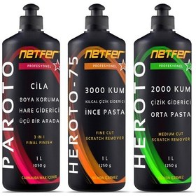 Resim Netfer 3'lü İnce Orta Pasta Cila Set - 3x1 L 