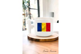 Resim Tanem Milli Bayrak Detaylı T Kulp Kahve Kupası, Milli Renkler, Vatansever, Ulusal Kimlik, Milliyetçi Kupa 