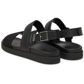 Resim Calvin Klein Deri Siyah Erkek Sandalet BACK STRAP W/ BUCKLE LOGO 
