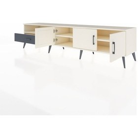 Resim Hyperion Tv Ünitesi 3 Raflı Tek Çekmeceli 3 Kapaklı 220x44x51 Aytaşı-aytaşı/antrasit Aytası/antrasıt - Aytası 