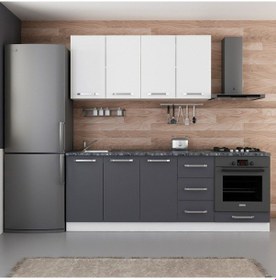 Resim Minar 220 Cm Mutfak Dolabı Beyaz Antrasit 220-a4 