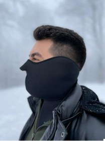 Resim ebakbak Motosiklet Yüz Boyun Koruyucu Neopren Maske Kulak Ve Göğüs Korumalı Rüzgar Maskesi Çift Taraflı 