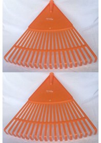 Resim Plastik Turuncu Bahçe Tırmığı 2'li Set 