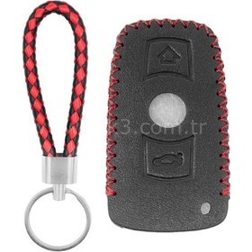 Resim Lüx Bmw E60 E90 E91 E92 M3 M5 X1 X5 Ve 1 3 5 Uyumlu Deri Anahtar Kılfı Not Anahtar Ile Yuvaya Girmez 