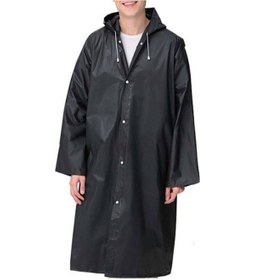 Resim Unisex Su Geçirmez Eva Kumaş Yağmurluk Siyah 