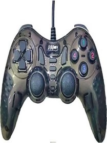 Resim İMEXTECH Bilişim Burada Siyah Yeşil Kamuflaj PL-2585 Double Shock Controller Usb Game Pad PC Oyun Kolu 