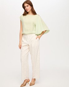 Resim Wide Leg Fit Brode Nakış Detaylı Pantolon Faik Sönmez - Ekru / M 