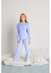 Resim Defacto Pijama Takımı Polar Uzun Kollu Üst Uzun Alt Kız Çocuk D1068a825wnbe250 Mavi-be250 