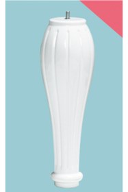 Resim KARAKOÇ Pırlanta 30 Cm Vidalı Beyaz Plastik Sehpa ,puf, Berjer Ayağı ( 4 Adet) 
