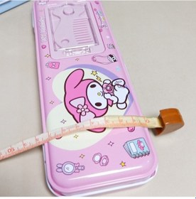 Resim Kawaii Sanrio Kuromi Cinnamoroll Pom Pom Purin My Melody Metal Kalemlik Kalem Kutusu pembe 