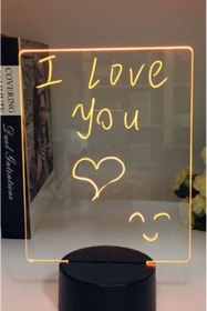 Resim Genel Markalar Siyah LED Çizim Tableti ve Not Panosu, Gece Lambası ile Çok Fonksiyonlu Takım 