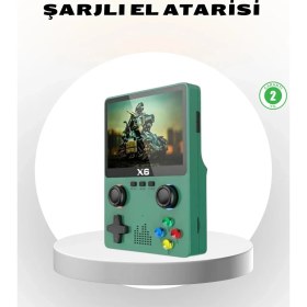 Resim TKÇ Taşınabilir Oyun Konsolu 3.5 Inç IPS Ekran Yaylı Çift Lr Tuşlu 