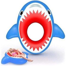 Resim Bloomnest Havuz, Plaj Ve Göl İçin Kalın Şişme Köpekbalığı Yüzme Simidi - Çocuklar Ve Yetişkinler İçin Eğlence, Dayanıklı Newway Lila Sürprizi Lila 