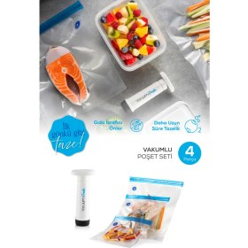 Resim Vienev Vacuumfresh 4lü Vakumlu Poşet ve Pompa Seti 