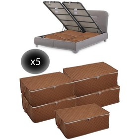 Resim Adarya Home 5 Adet Bazaaltı Hurç 60 x 40 x 22 - Büyük Boy Baza Hurcu - Taba 