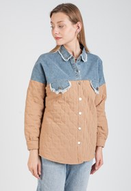 Resim HatunAtila Üstü Kot Kapitone Ceket - 8557-11 - L-XL 