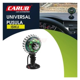 Resim PINUKS Pusula Işıklı Büyük Boy Vantuzlu Oto Aksesuar Premium 