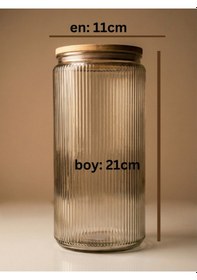 Resim Leelahome 6'lı Set Bambu Vakum Kapaklı Cam Saklama Kabı 2000 Ml Şeffaf 