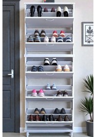 Resim Eliusta Cover 72 Cm Ayakkabılık Dış Kapı/koridor/giyim Odası Uygun Beyaz Renk 72x205x26 Cm Ayakkabılık Beyaz 