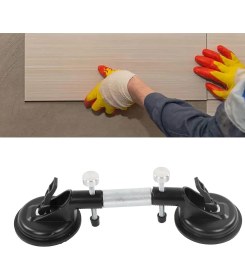 Resim Birtek Profesyonel Çift Vakum Cam Mermer Seramik Çiftli Vantuz Cam Tutucu Seramik Mermer Taşıma Vantuzu 