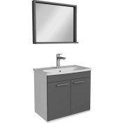 Resim Ece Banyo Rubino Banyo Dolabı 80 cm Set Antrasit 