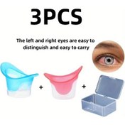 Resim Willowhaven Random Renk 2 Adet Göz Yıkama Kabı 1 Adet Saklama Kutusu Sol Sağ Göz Ayrımı Pembe Mavi Yeniden Kullanılabilir Göz Bakımı 
