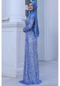 Resim Esilanur Şura Tesettür Abiye İndigo İndigo 