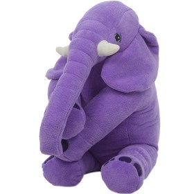 Resim Uyku Arkadaşım Peluş Fil - Büyük Yumuşacık 75 Cm -sevgiliye Hediye Mor 