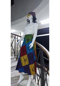 Resim Hint Etnik Kadın Patchwork Desenli Anvelop Etek 95 Cm Karışık Renkli Çok Renkli 