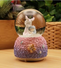 Resim Sevimli Ceylan Işıklı Ve Müzikli Kar Küresi Büyük Boy Mor 