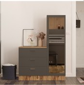 Resim Robin Home Lyana Aynalı Şifonyer Gardırop Çam-Gri 