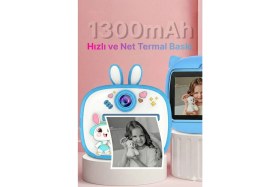 Resim Q7 Taşınabilir Fotoğraf Yazıcı ve Kamera BUNNY Mavi 