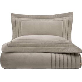 Resim Ecocotton Feza Çift Kişilik Yatak Örtüsü Takımı %50 Pamuk %50 Polyester Bej 240x260 Cm - Bej 