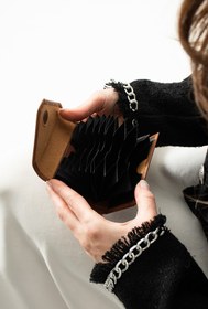 Resim Westpolo Hakiki Deri Unisex Akordiyon Kartlık, Kartvizitlik 