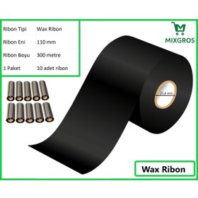 Resim MİXGROS 110x300 Metre Wax Ribon 10 Adet 