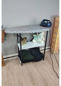 Resim İyimi Ekinezya Smart Fix Dolaplı Raflı Sabit Ütü Masası Yıldızlı Gri 