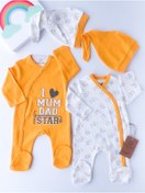 Resim Poldy Baby I Love Mom And Dad 2'li Tulum Set Sarı 