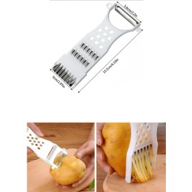 Resim Rende Soyacak 5 Fonksiyonlu Sebze Meyve Soyucu Patates Havuç Salatalık Zencefil Doğrayıcı 