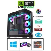 Resim RAMTECH RMT17061 BLACK | RTX 5060 | Ryzen 7 5700X | 32GB Ram | 1TB M2 SSD | Gaming Sistem 