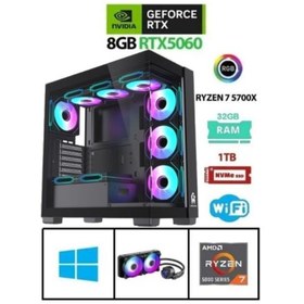 Resim RAMTECH RMT17061 BLACK | RTX 5060 | Ryzen 7 5700X | 32GB Ram | 1TB M2 SSD | Gaming Sistem 