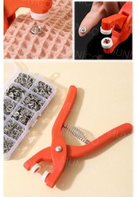 Resim 50 Adet Pense Aracı Metal Dikiş Düğmeleri Beş Pençe Toka Metal Yapış Düğmeler Çıtçıt Düğmeler Perçin 