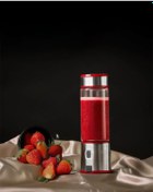 Resim St Morritz Cook&Eat Blender - Şarj Edilebilir Blender - 450 ML - Gümüş-Kırmızı 