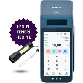 Resim propay P1000 ECR Android Yazar Kasa POS / Led El Feneri Hediye 
