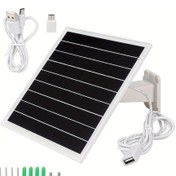 Resim Sunshine011 Beyaz 5w Monokristal Güneş Paneli Usb Type-c Şarj Taşınabilir Kompakt 
