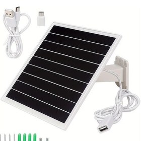 Resim Sunshine011 Beyaz 5w Monokristal Güneş Paneli Usb Type-c Şarj Taşınabilir Kompakt 