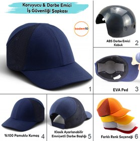 Resim Badem10 Hafif İş Güvenlik Darbe Koruyucu Koruma Baş Şapkası Bareti Unisex Kamuflaj Beyzbol Tarzı Kask Şapka 