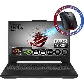 Resim Tuf Gaming A15 R7 7735HS 16 GB 1 TB SSD RTX4050/6 GB 144 Hz 15.6" FHD W11H LP053 & PER4 Çanta Asus