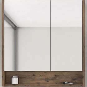 Resim Alberi Navaro Aynalı 80 cm Banyo Dolabı Üst Modül Ceviz 